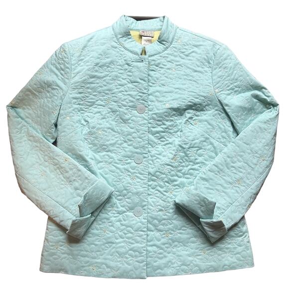 Sigrid Olsen Jackets & Blazers - Vintage Sigrid Olsen Jacket Woman's Size Small Petite Light Blue Quilted Sequin